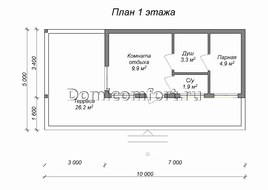Баня 10 на 4 с террасой
